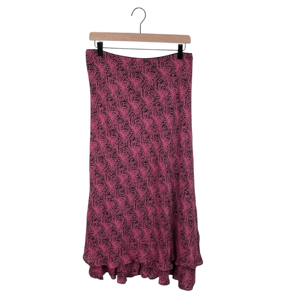 Vintage 90s Y2K Style and Co Ruffle Midi Maxi Slip Skirt Size 12 Fairycore Pink